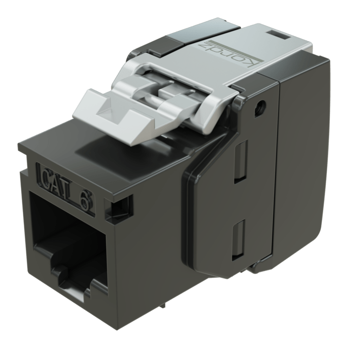 Kordz-PRO-SlimCat-keystone-RJ45-socket-Cat6-Black-pack-of-12